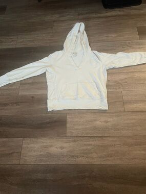 Apollo Jeans Women’s White V-Neck Hooded Sweater